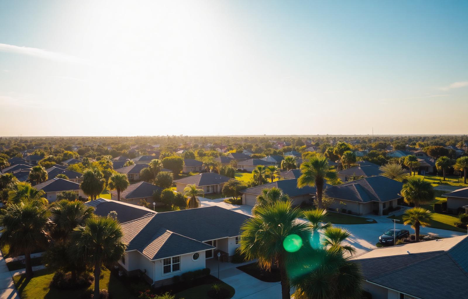 Aerial view of homes in Brownsville, Texas